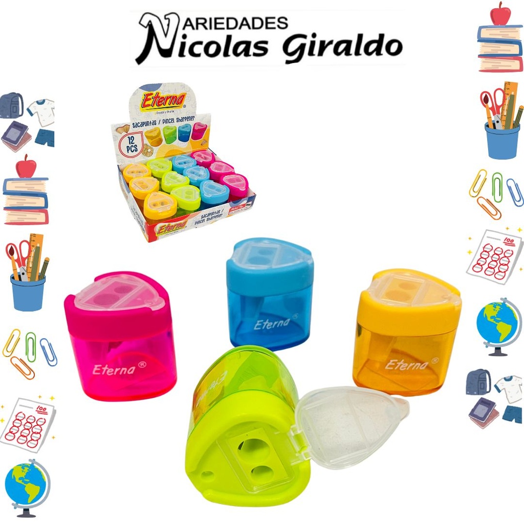 Sacapuntas deposito corazon caja x12 eterna