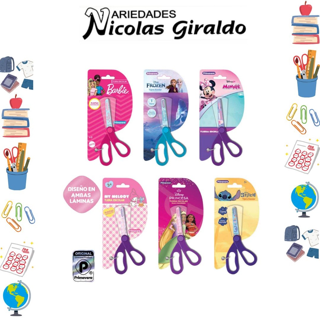 Tijera primavera personajes niña x1