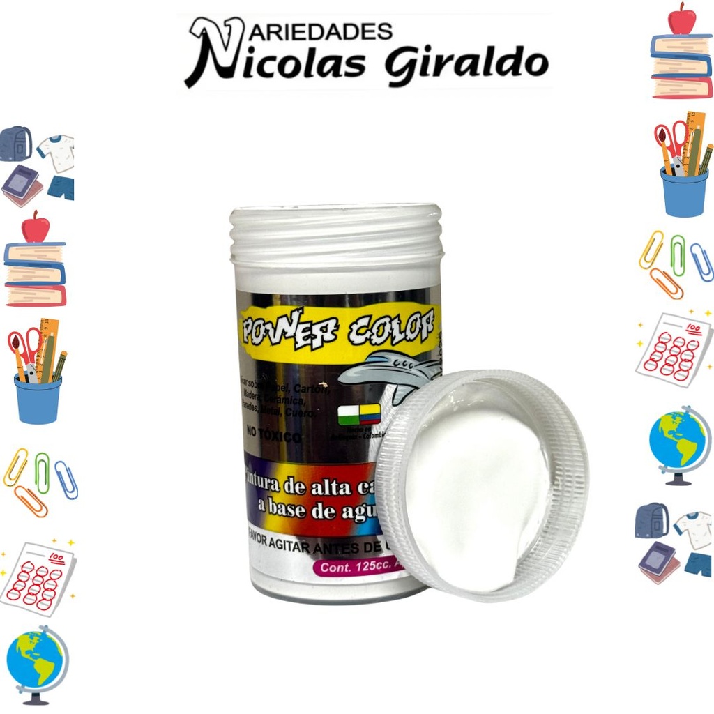 [1001257] Vinilo power color x125 cc blanco