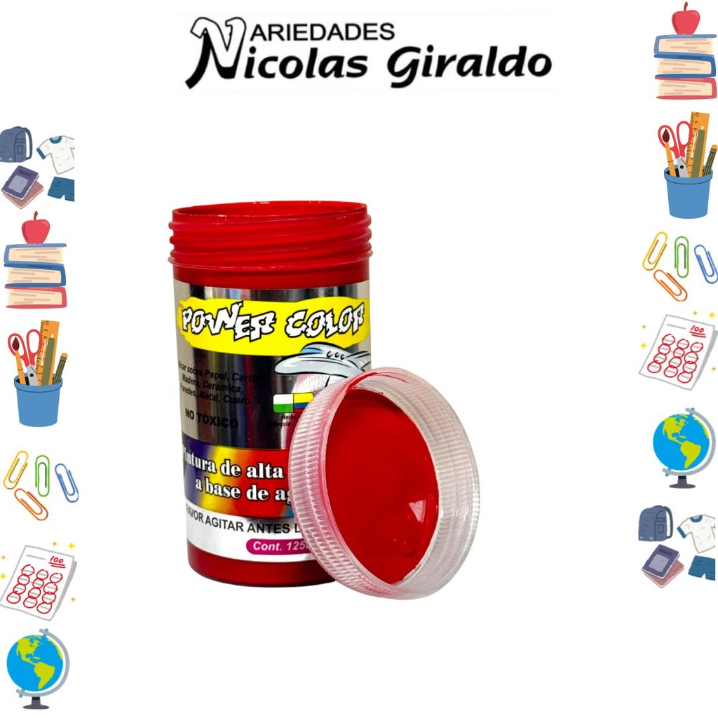 [1001257] Vinilo power color x125 cc rojo