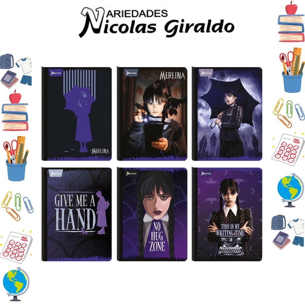 Cuaderno xpresarte cosido licencia 100H cuadro Merlina