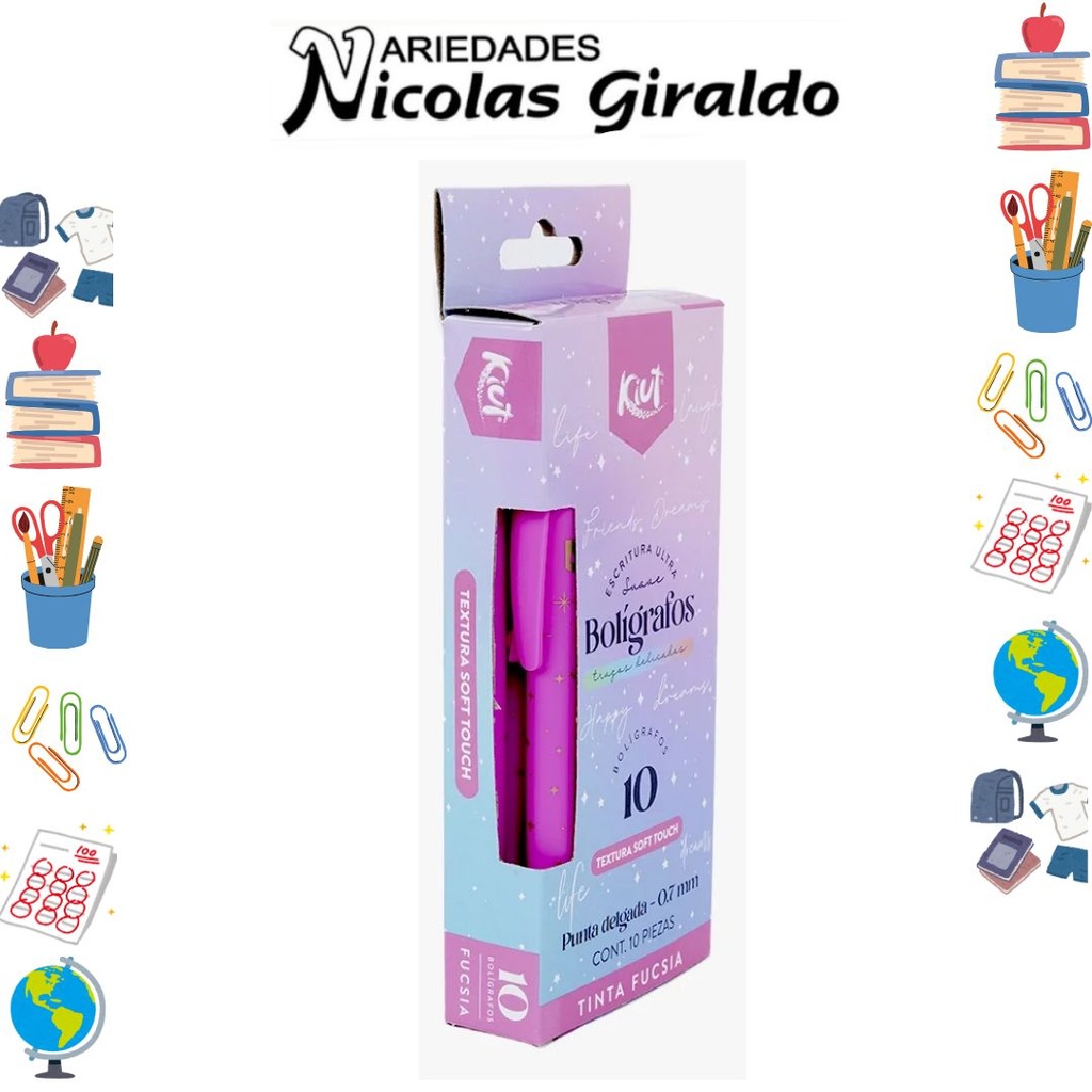 lapicero norma kiut fucsia x10