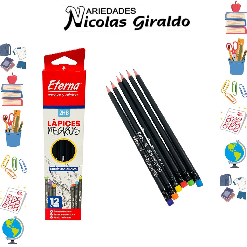 [ET176] Lapiz eterna hb negro x12  