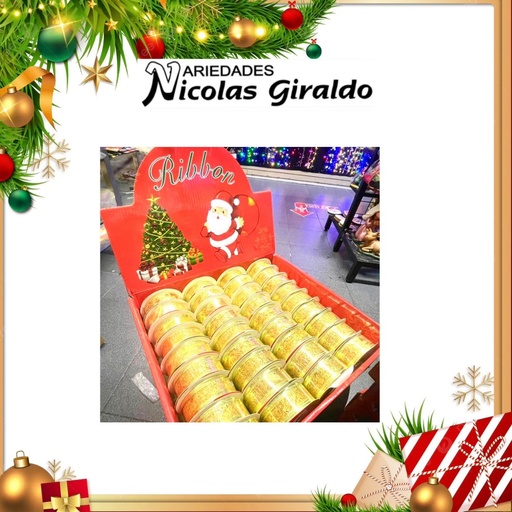 [FL308D] @CINTA DECO DELGADA 2.5CM X2.7MT DORADA 