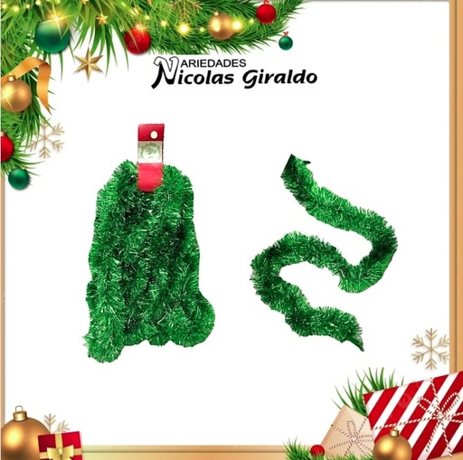 [N1006] GUIRNALDA NACIONAL METALIZADA VERDE X4MTS