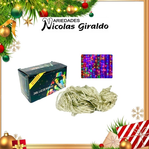 [H1804TM] @INSTALACION CASCADA X240L MULTICOLOR 3MTS X 2MTS