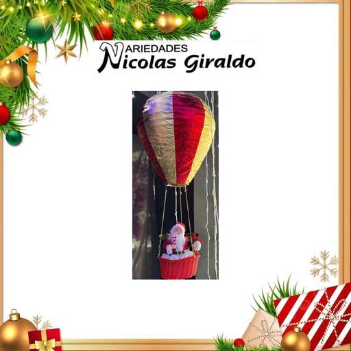 [M2725] @PAPA NOEL GLOBO DORADO Y ROJO
