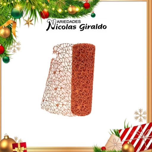 [MW-181] @MALLA DECORATIVA 26CM 5YDS NIDO PAJARO OCRE
