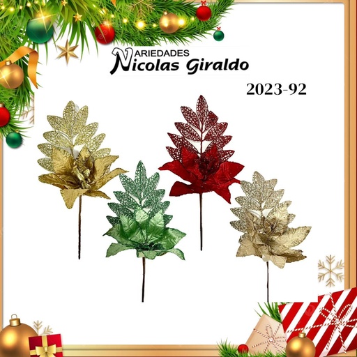 [2023-92] @FLOR NAVIDEÑA CON HOJA GRANDE