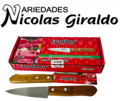 [YES-1075-4] Cuchillo excalibur madera #4 mediano CAJA X12 