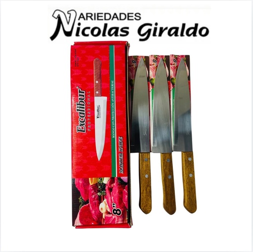 [YES-1079-8] Cuchillo excalibur madera #8 CAJA X12 
