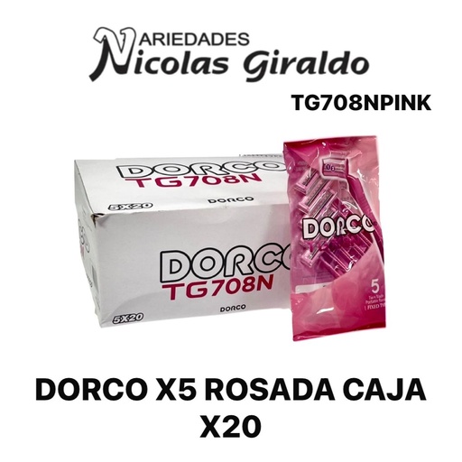 [TG708NPINK] @Dorco x5 rosada caja x20