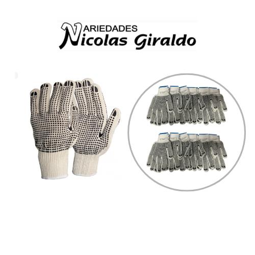 [GUA14-1] Guante blanco grueso punto "construccion" pqt x12 (GT780)