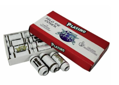 [42920R] (402B)@Hilo chino blanco caja x12  caja blanca con rojo