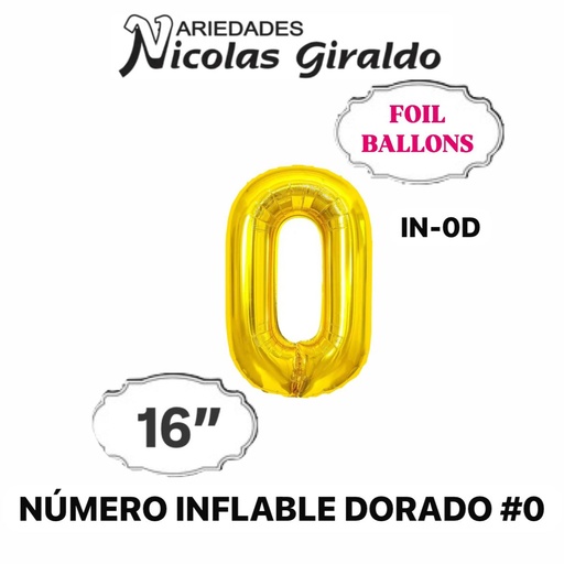 [05-132] @(DF-013) Numero inflable dorado #0 