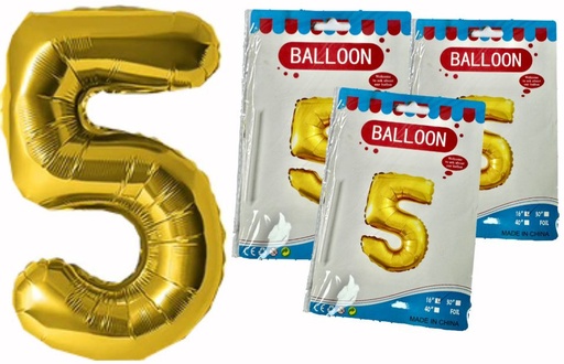 [DF-013] @(DF-013) Numero inflable dorado #5