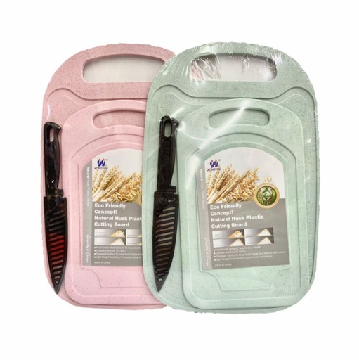 [SLT2382] @Tabla picar x2 mas cuchillo ovalada pastel