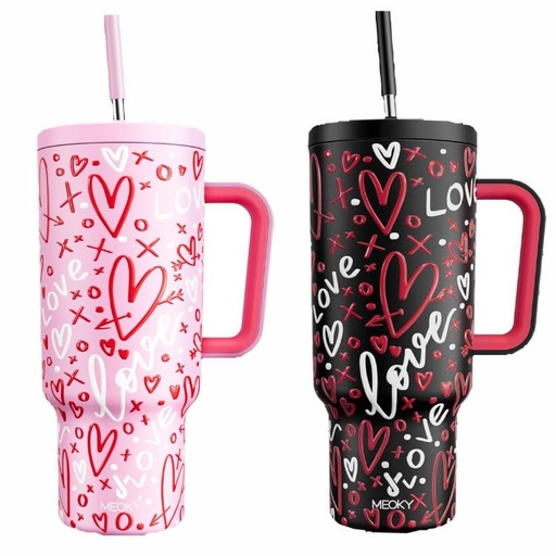 [PTQ1311] Termo metal estampado corazones 1.200ML