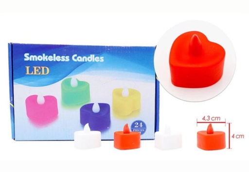 [PT18607] @Vela pila corazon pequeña caja x24