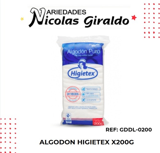 [GDDL-0200] Algodon higietex x200g