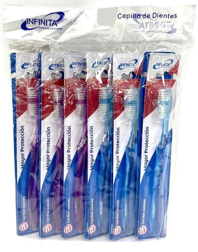 [INF214] Cepillo dental infinita adulto traslucido x12 unidades