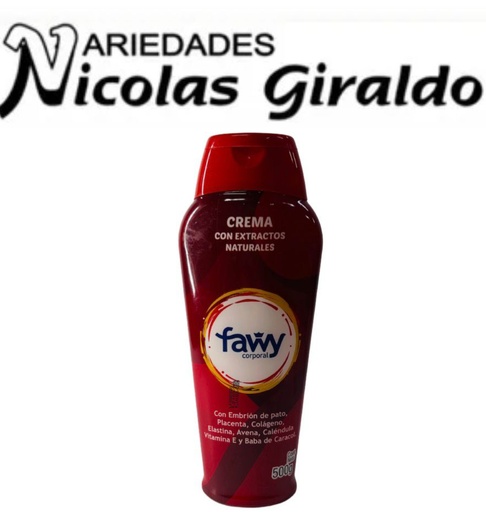 [PDC050] Crema corporal fawy roja grande (rosada)x500ml (4CM005)