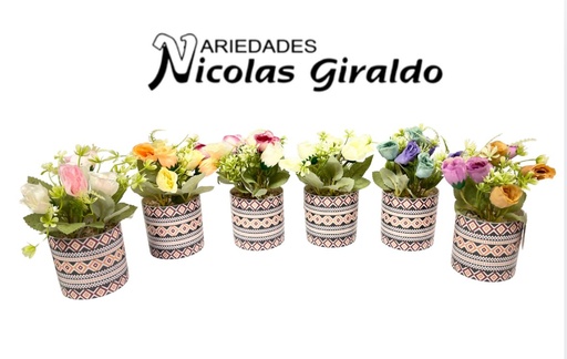 [PT26561] Matera estampada flor artificial rosa