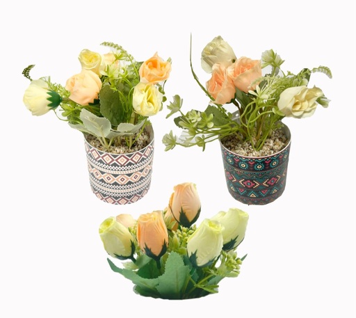 [PT26561] Matera estampada flor artificial rosa