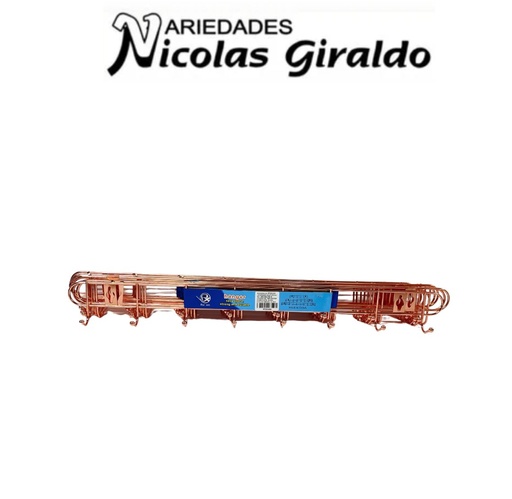 [PT25193] Perchero metal palo rosa x8 paquete x10 