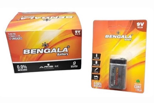 [BG015] Pila bengala cuadrada 9v caja x12