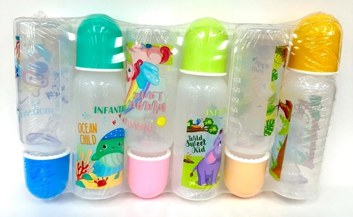 [0330] Tetero liso grande 8oz infantico pastel pqt x6 