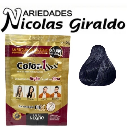 [PT0000323] Tintura liquida negra color uno sobre