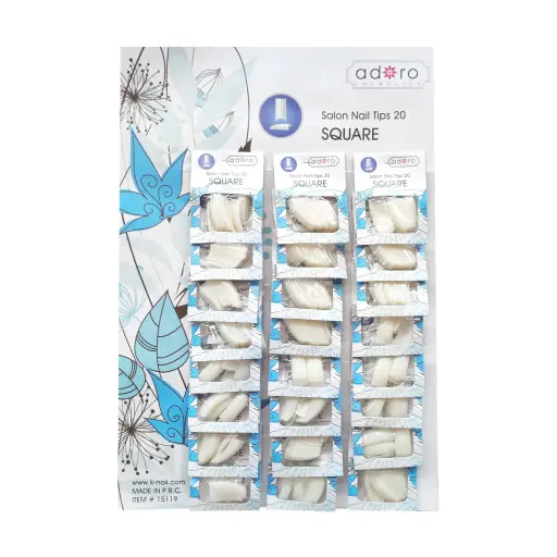 [15119] Uñas adoro SQUARE x24 Carton azul