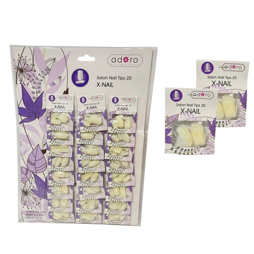 [15121] Uñas adoro X-NAIL blanca x24 Carton 