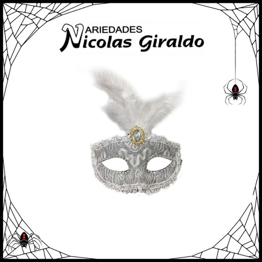 [YN-231] @Antifaz halloween fino con plumas