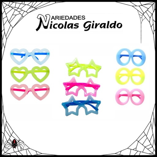 [YJ118] @Gafa halloween neon surtida pqt x12