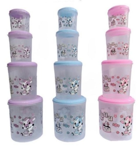 [200847] Tarro mercado x4 estampado pastel proyecciones