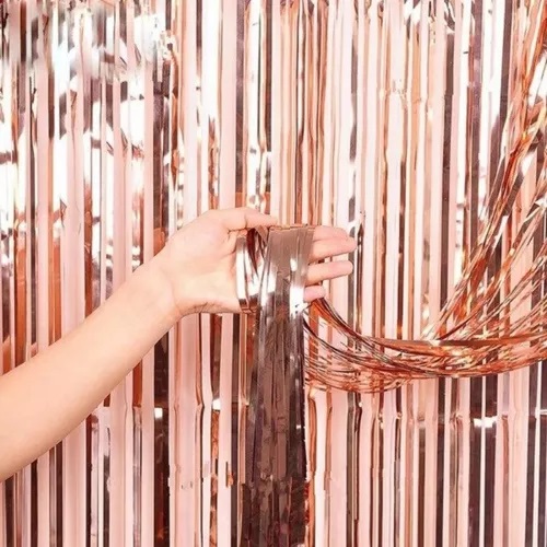 [DF-001] Cortina fiesta brillante 2x1 oro rosa (NA602OR)