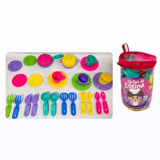 [401-X28] Vajilla cremallera pequeña 28 piezas