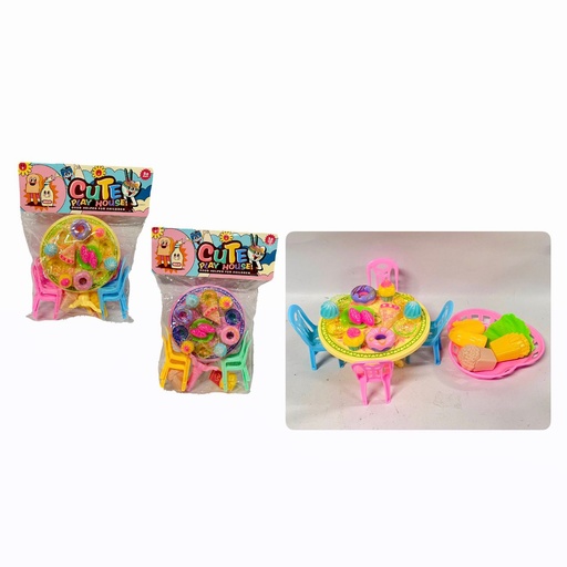 [MG53209] Vajilla infantil bolsa set comida con sillas 
