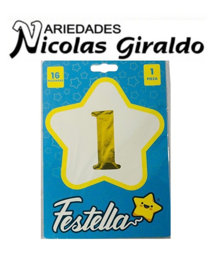 [2D-1751D-1] Numero inflable dorado #1 