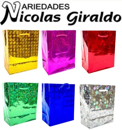 [DK-716] Bolsa regalo tornasol grande 32x45 pqtx12