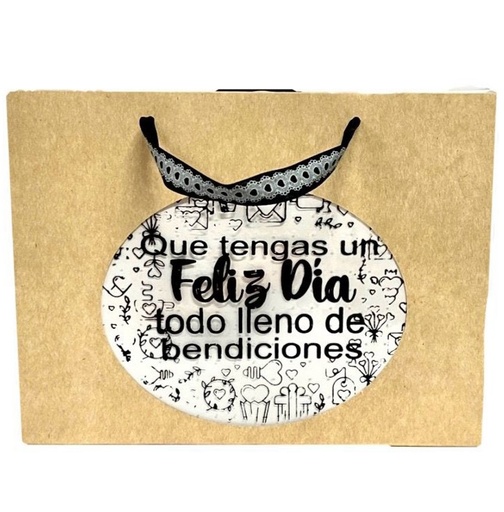 [UN0406] Bolsa regalo cariñito mediana horizontal ventana mensaje