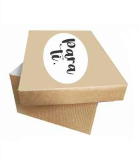 [UN0733] Caja kraft acetato mensaje grande