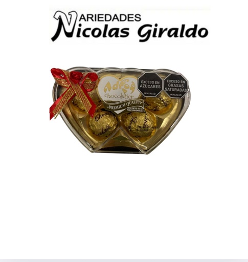 [E35-CH] Chocolate adro corazon X5 doble