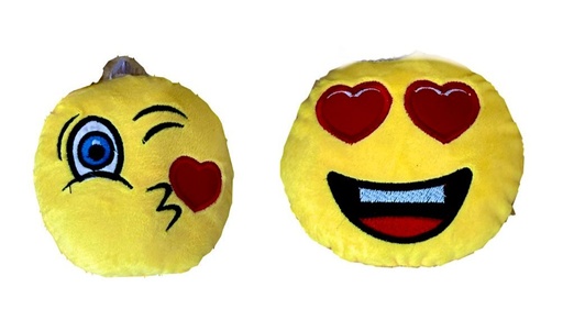 [100243] Llavero cojin emoticon pequeño bordado 14x14