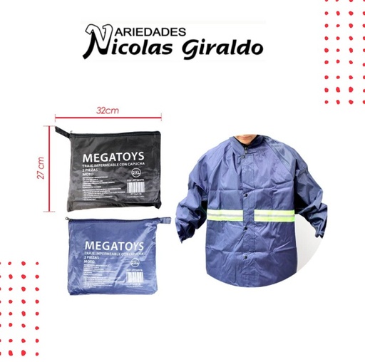 [PT26978] Traje impermeable fino con capucha 2XL