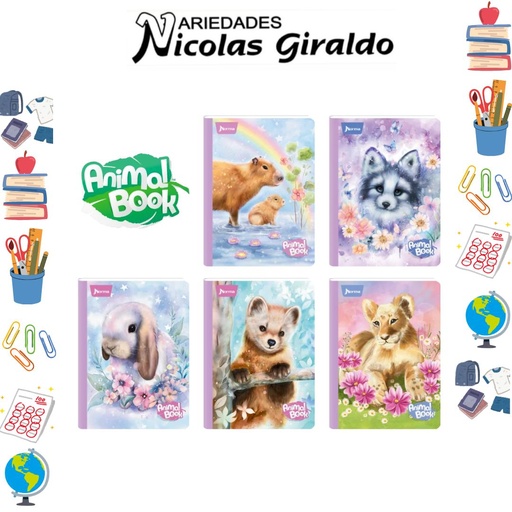 [554039] Cuaderno norma gama media animales book 100H cuadro 