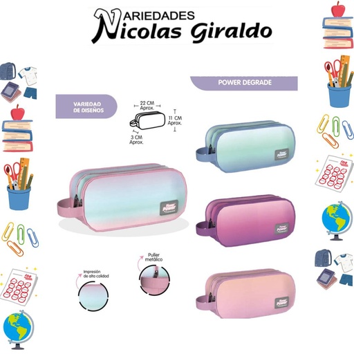 [3964-011] Cartuchera primavera flower power degrade  