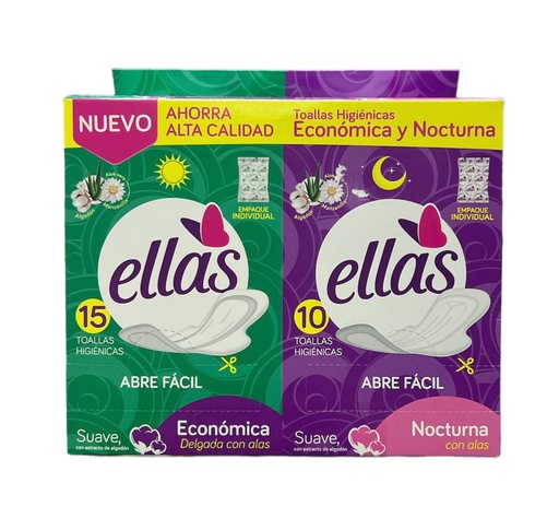 [OF0042N] Toalla ellas caja x15 mas 10 nocturna produsa 